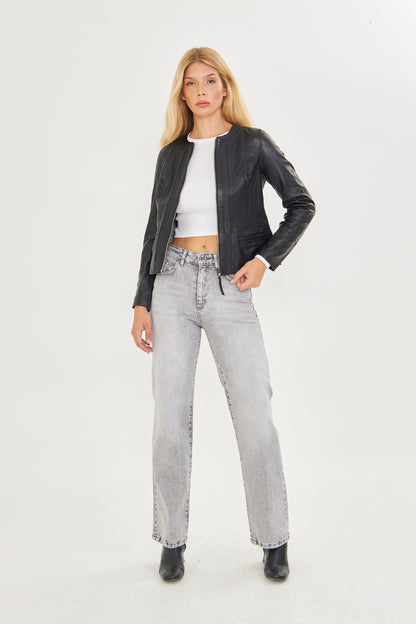 Kadın Çift Taraflı Deri Ceket