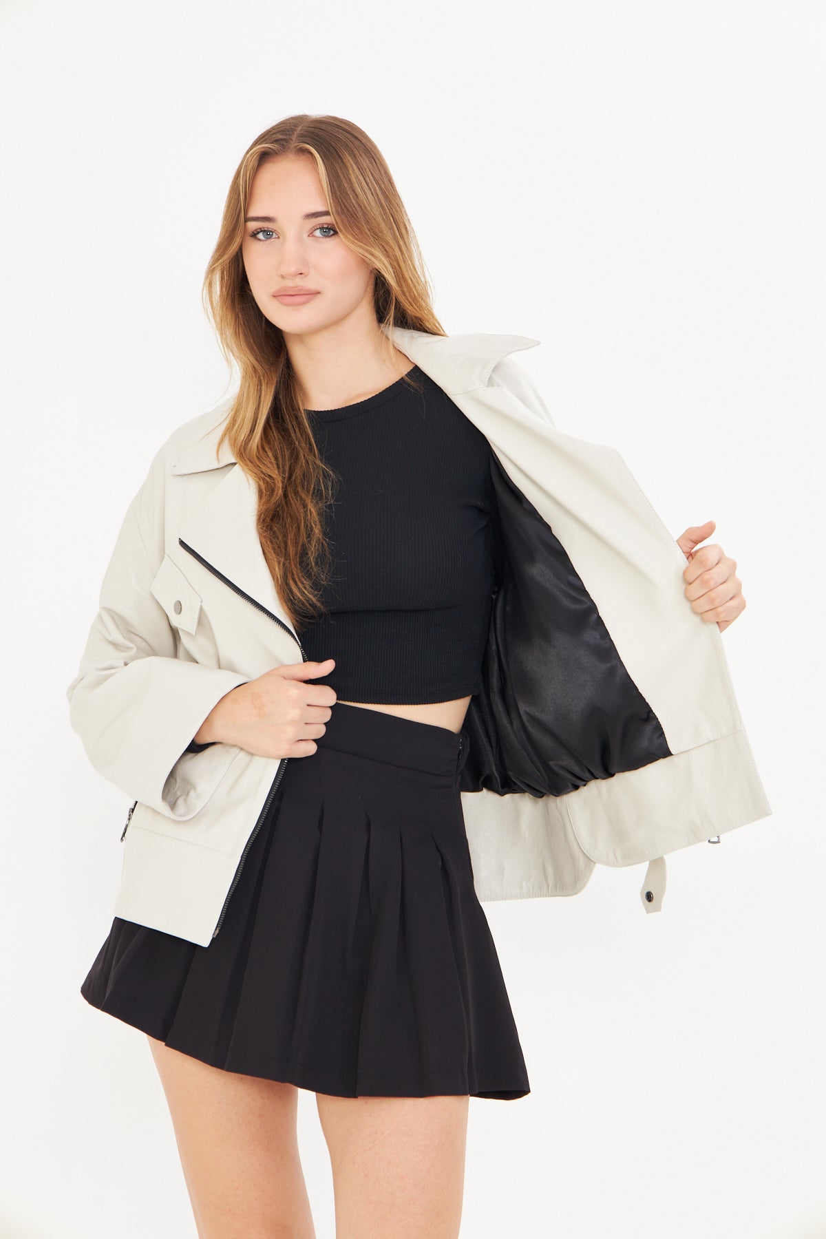 Kadın Oversize Deri Ceket