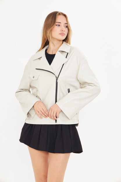 Kadın Oversize Deri Ceket