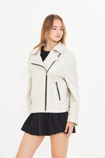 Kadın Oversize Deri Ceket
