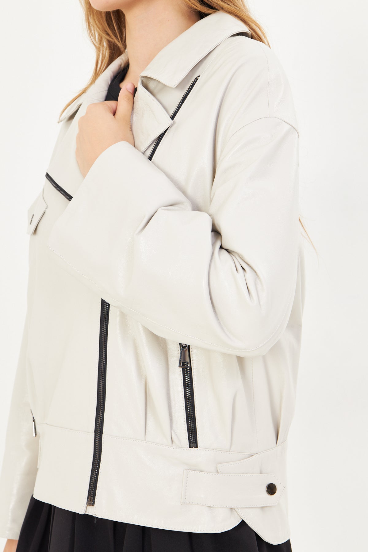 Kadın Oversize Deri Ceket