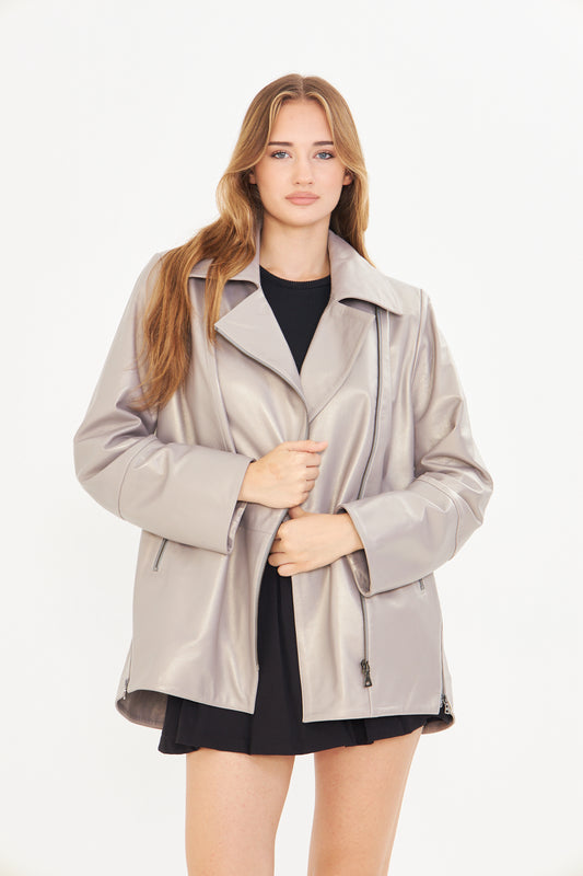 Kadın Oversize Deri Ceket