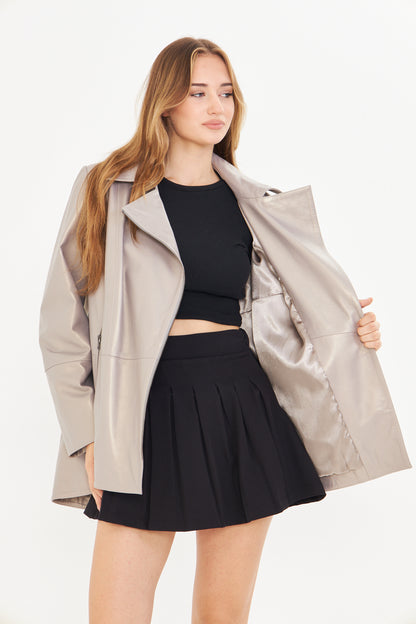 Kadın Oversize Deri Ceket