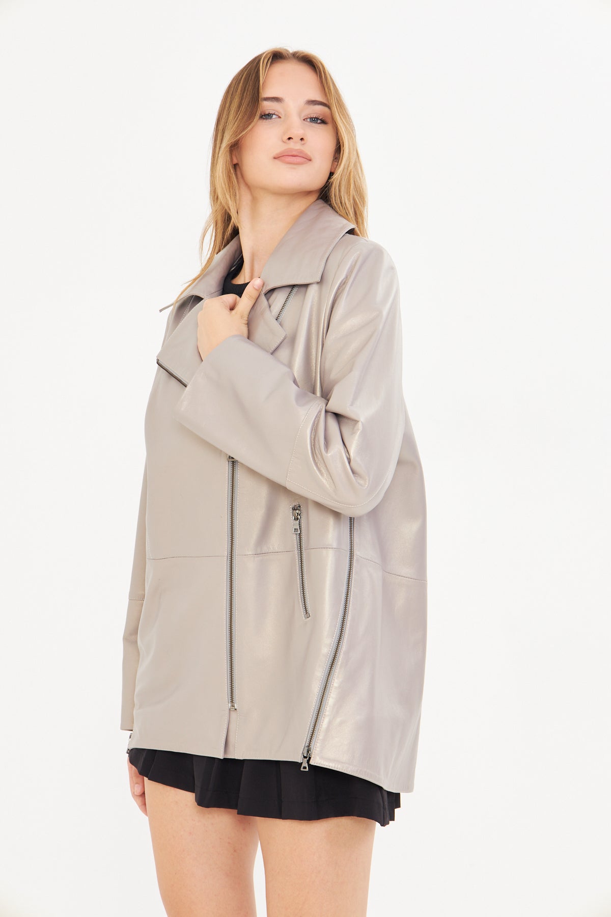 Kadın Oversize Deri Ceket