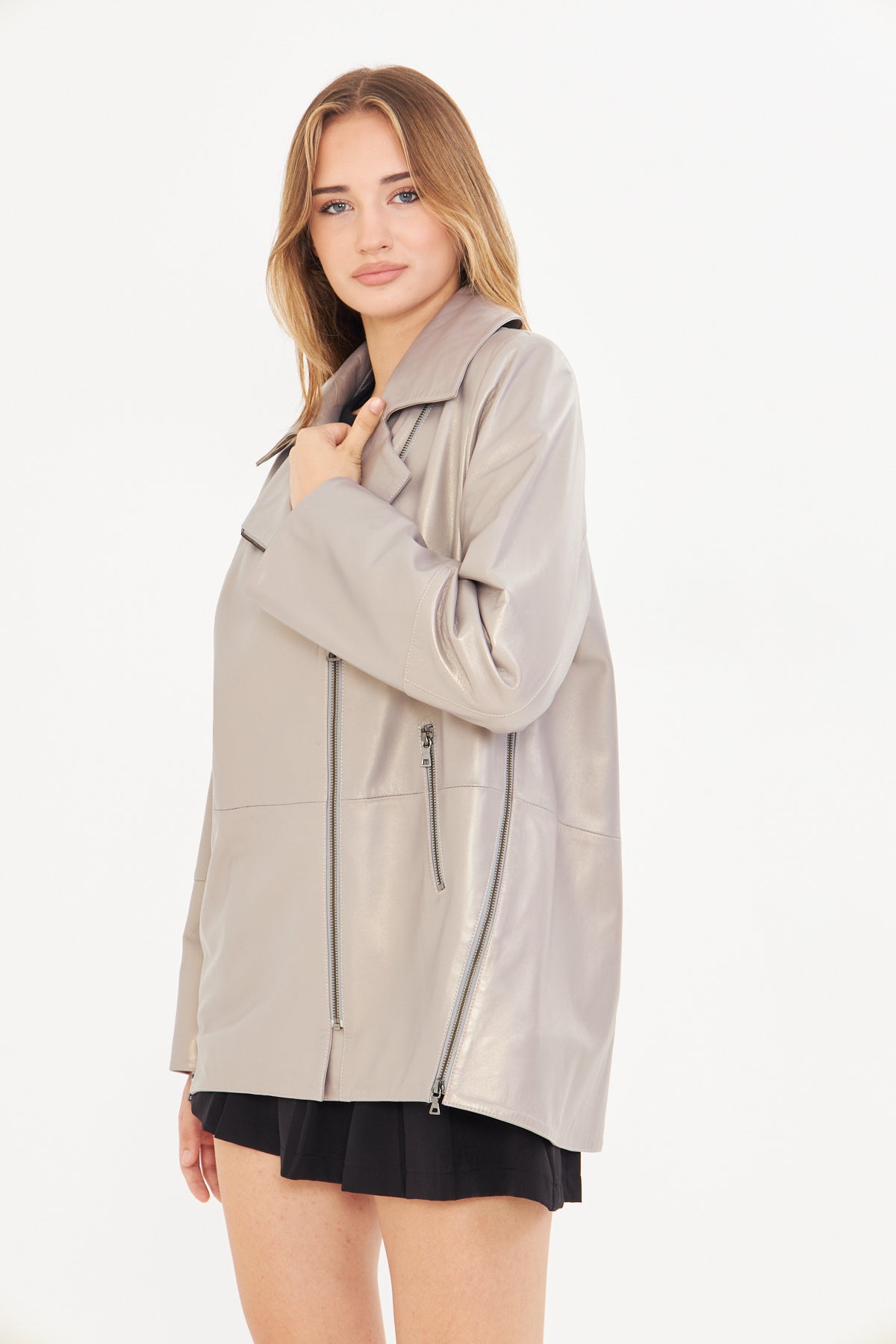 Kadın Oversize Deri Ceket