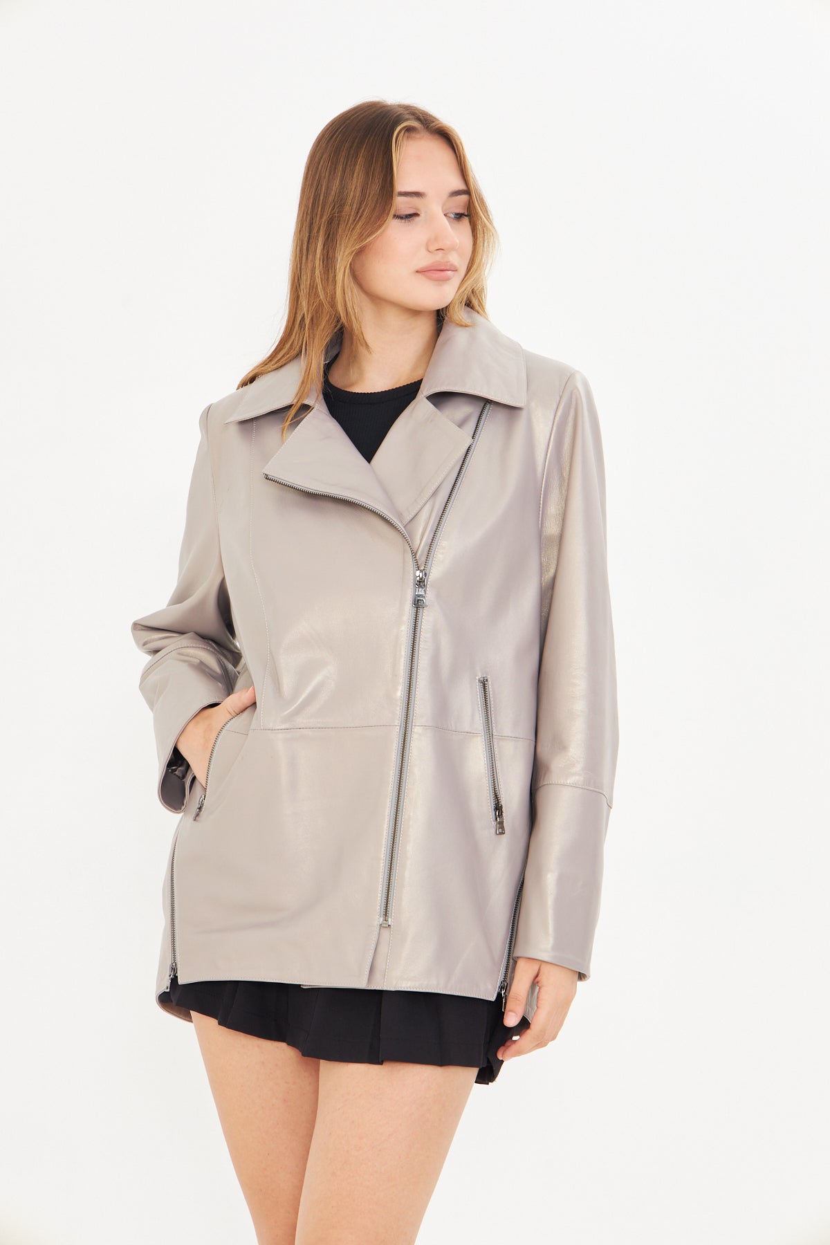 Kadın Oversize Deri Ceket