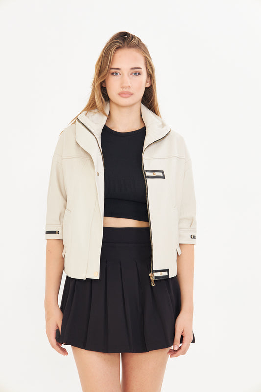 Kadın Kısa Kollu Deri Ceket